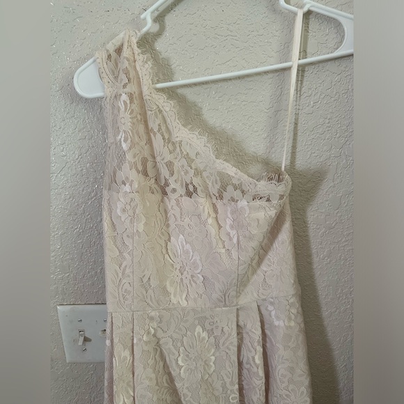 Weddington Way Zoe One Shoulder Lace Bridesmaid Cocktail Dress - Picture 2 of 5